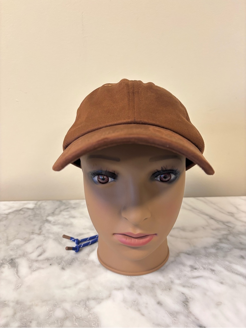Brown Suede-Look Baseball Cap